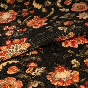 Green Colour Velvet Print with Sequins Embroidered Fabric