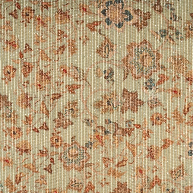 Green Colour High Quality Velvet Printed Fabric