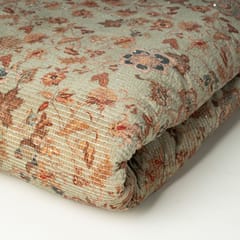 Green Colour High Quality Velvet Printed Fabric