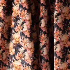 Yellow Colour High Quality Velvet Floral Printed Fabric