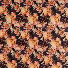 Yellow Colour High Quality Velvet Floral Printed Fabric