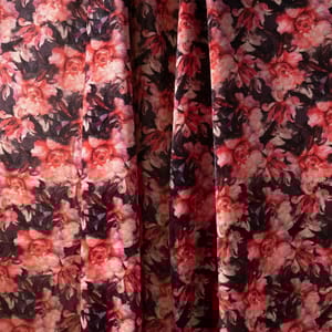 Red Colour High Quality Velvet Printed Fabric