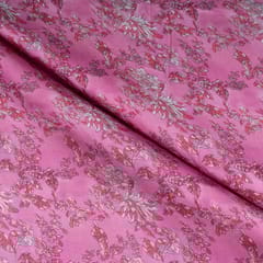 Pink Colour Modal Satin Printed Fabric