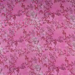 Pink Colour Modal Satin Printed Fabric