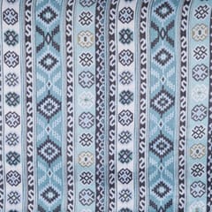 Blue Colour Viscose Silk Geometric Printed Fabric
