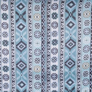 Blue Colour Viscose Silk Geometric Printed Fabric