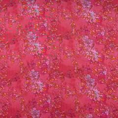 Pink Colour Modal Satin Printed Fabric