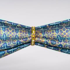 Blue & Yellow Colour  Modal Satin Geometrical Printed Fabric