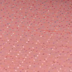 Pink Colour Pure Viscose Georgette Bandhej Print with Embroidered Fabric