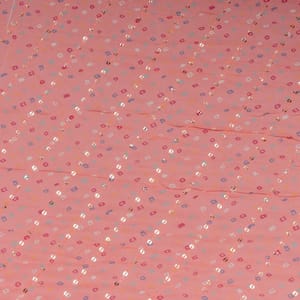 Pink Colour Pure Viscose Georgette Bandhej Print with Embroidered Fabric