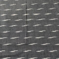 Grey Colour Cotton Ikat Fabric