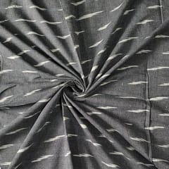 Grey Colour Cotton Ikat Fabric