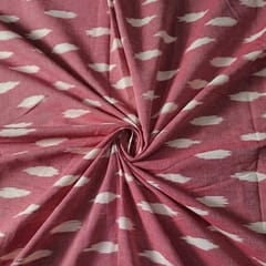 Light Pink Colour Cotton Ikat Fabric