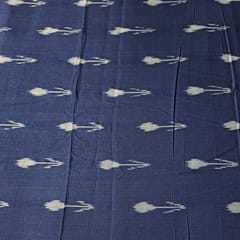 Navy Blue Colour Cotton Ikat Fabric