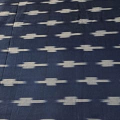 Navy Blue Colour Cotton Ikat Fabric