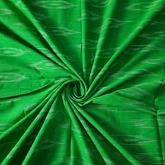 Green Colour Cotton Ikat Fabric