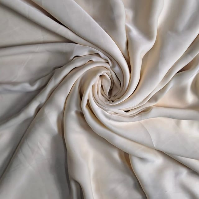 Cream Colour Poly Satin Fabric (N136L)
