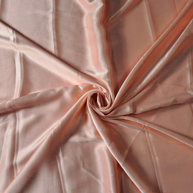 Peach Colour Poly Satin Fabric