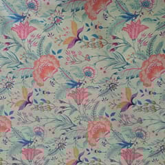 Lemon Yellow Colour Demin Lycra Printed Fabric