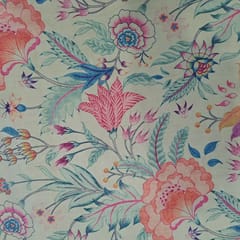 Lemon Yellow Colour Demin Lycra Printed Fabric