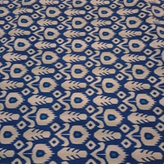 White Colour Demin Lycra Printed Fabric