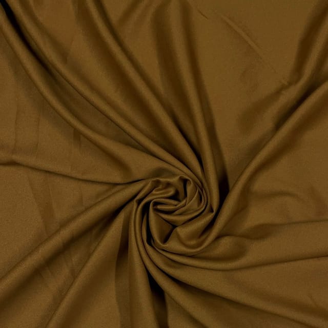 Dark Mustard Colour Moss Crepe Fabric (N177)