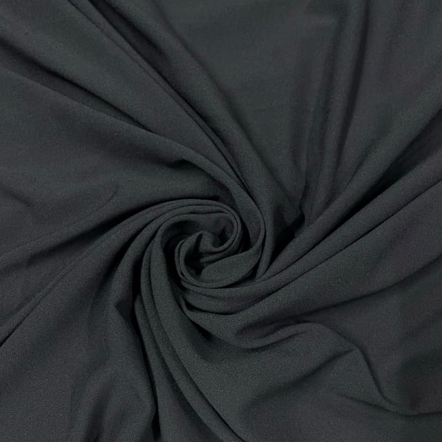 Dark Grey Colour Moss Crepe Fabric (N36D)