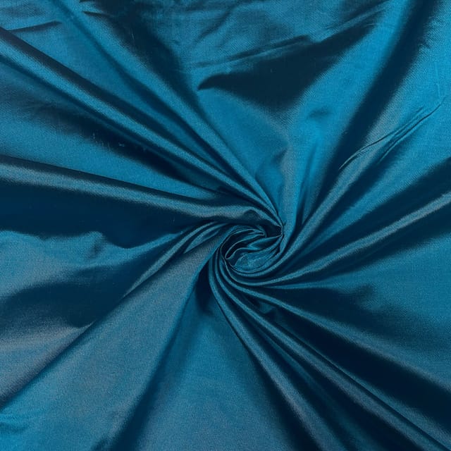 Teal Blue Colour Pure Satin Silk Fabric