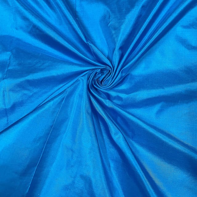 Blue Colour Pure Satin Silk Fabric