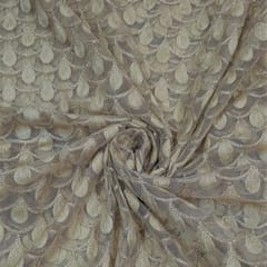 Gold Colour Net Embroidered Fabric