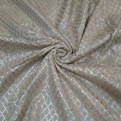 Gold Colour Net Embroidered Fabric