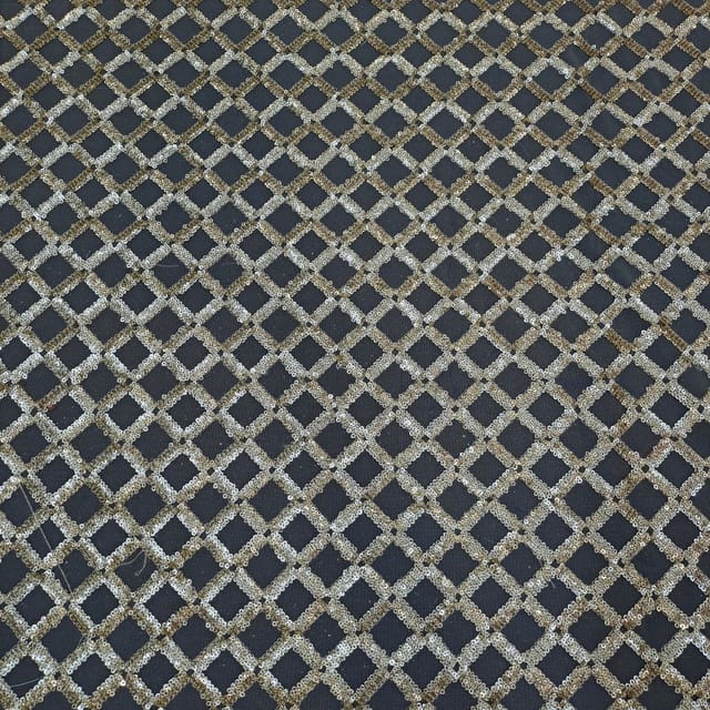 Gold Colour Net Embroidered Fabric