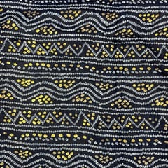 Navy Blue Colour Linen Slub Foil Printed Fabric