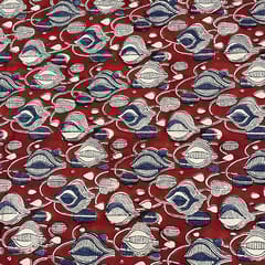 Red Colour Cotton Cambric Printed Fabric