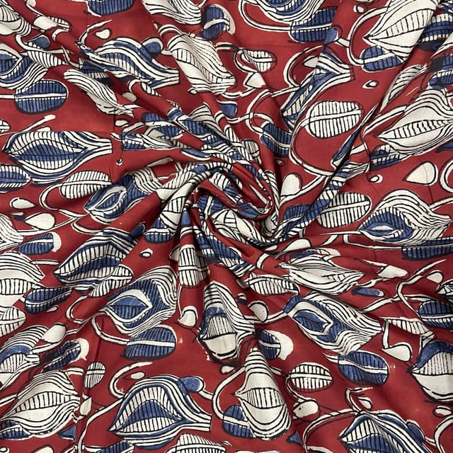 Red Colour Cotton Cambric Printed Fabric