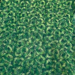 Green Colour Organza Printed Fabric