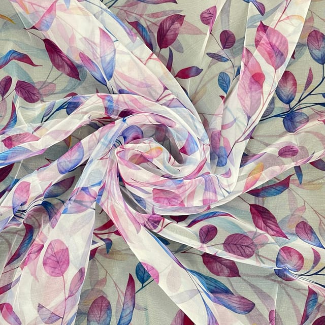 Multi Colour Organza Printed Fabric