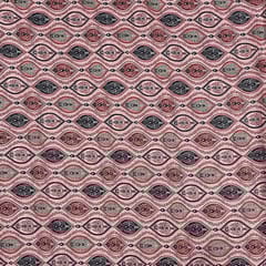 Peach Colour Cotton Linen Slub Printed Fabric