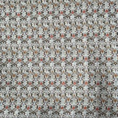 Multi Colour Cotton Linen Slub Printed Fabric