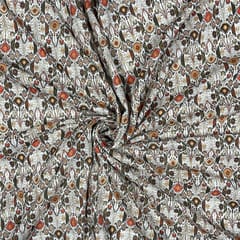 Multi Colour Cotton Linen Slub Printed Fabric