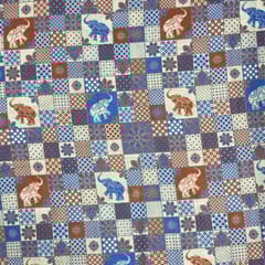 Multi Colour Cotton Linen Slub Printed Fabric