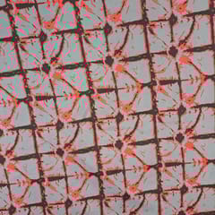 Grey Colour Poly Crepe Printed Fabric