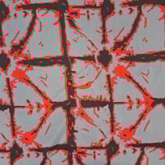 Grey Colour Poly Crepe Printed Fabric