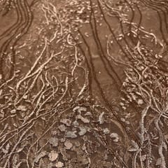 Mouse Colour Net Sequins Embroidered Fabric