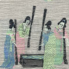 Grey Colour Imported Printed Fabric