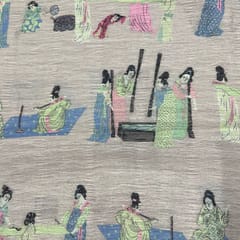 Grey Colour Imported Printed Fabric