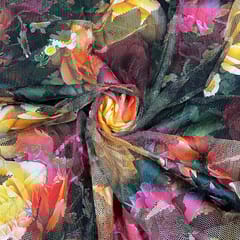 Multi Colour Net Printed Fabric