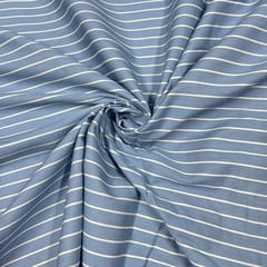 Sky Blue Colour Denim Stripe Fabric