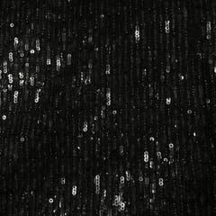 Black Colour Net Sequins Embroidered Fabric