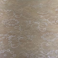 Lemon Yellow Colour Net Sequins Embroidered Fabric